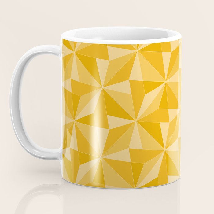 Kaleidoscope Tile Pattern XI Golden Yellow Tones Coffee Mug Gallery Image 3