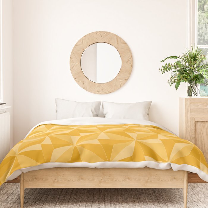 Kaleidoscope Tile Pattern XI Golden Yellow Tones Duvet Cover Gallery Image 3