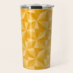 Kaleidoscope Tile Pattern XI Golden Yellow Tones Travel Mug Gallery Image 1