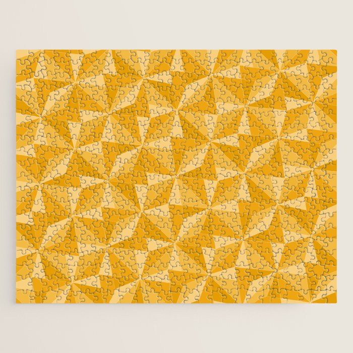 Kaleidoscope Tile Pattern XI Golden Yellow Tones Jigsaw Puzzle Gallery Image 1