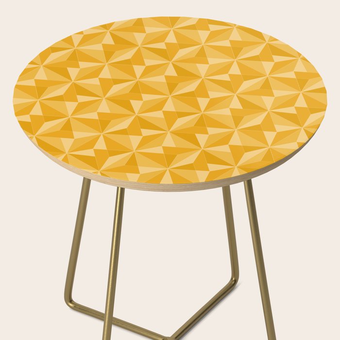 Kaleidoscope Tile Pattern XI Golden Yellow Tones Side Table Gallery Image 2