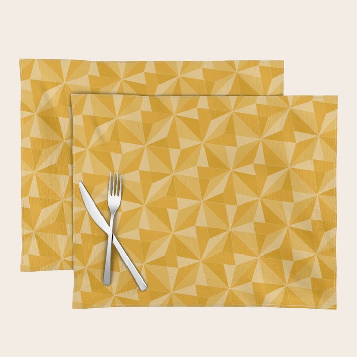 Kaleidoscope Tile Pattern XI Golden Yellow Tones Placemat Gallery Image 1