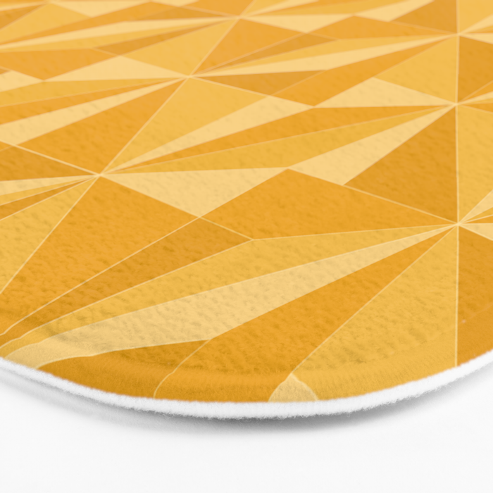 Kaleidoscope Tile Pattern XI Golden Yellow Tones Bath Mat Gallery Image 3