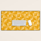 Kaleidoscope Tile Pattern XI Golden Yellow Tones Desk Mat Gallery Image 1