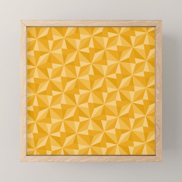 Kaleidoscope Tile Pattern XI Golden Yellow Tones Mini Art Print Gallery Image 1