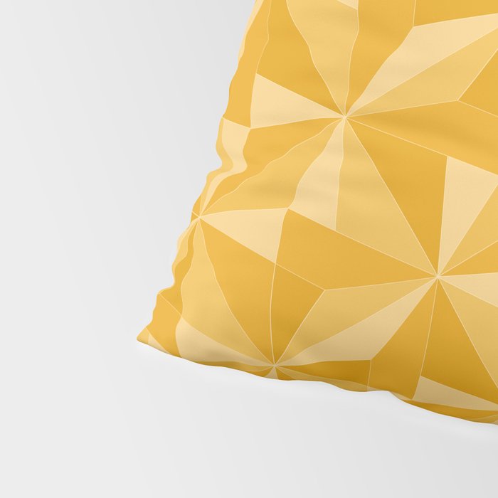 Kaleidoscope Tile Pattern XI Golden Yellow Tones Pillow Sham Gallery Image 4