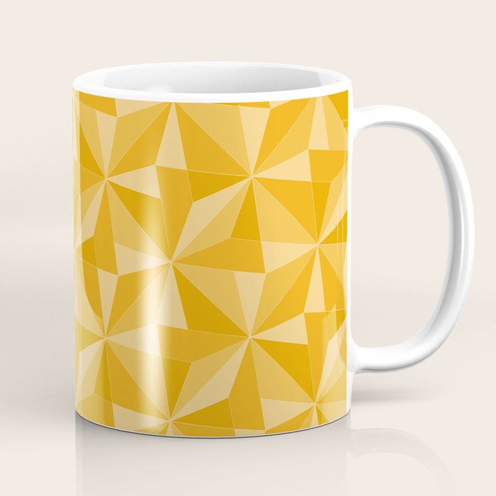 Kaleidoscope Tile Pattern XI Golden Yellow Tones Coffee Mug Gallery Image 1
