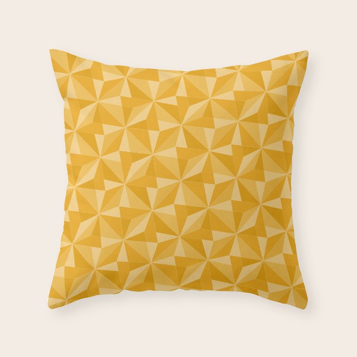 Kaleidoscope Tile Pattern XI Golden Yellow Tones Throw Pillow Gallery Image 6