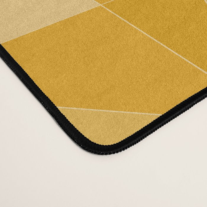 Kaleidoscope Tile Pattern XI Golden Yellow Tones Desk Mat Gallery Image 4