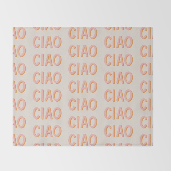 Ciao Hand Lettering Throw Blanket Gallery Image 2