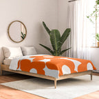 Orange Retro Flowers White Background #decor #society6 #buyart Comforter Gallery Image 2