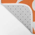 Orange Retro Flowers White Background #decor #society6 #buyart Bath Mat Gallery Image 2