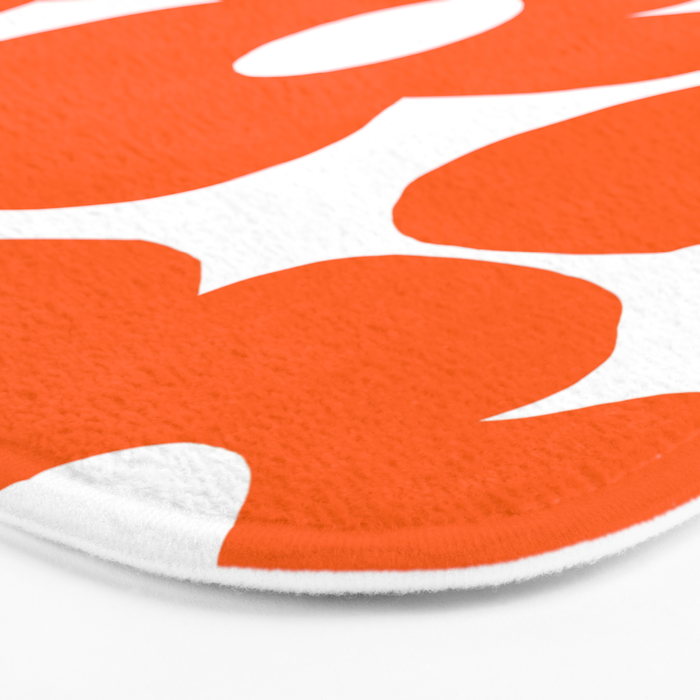 Orange Retro Flowers White Background #decor #society6 #buyart Bath Mat Gallery Image 3