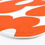 Orange Retro Flowers White Background #decor #society6 #buyart Bath Mat Gallery Image 3