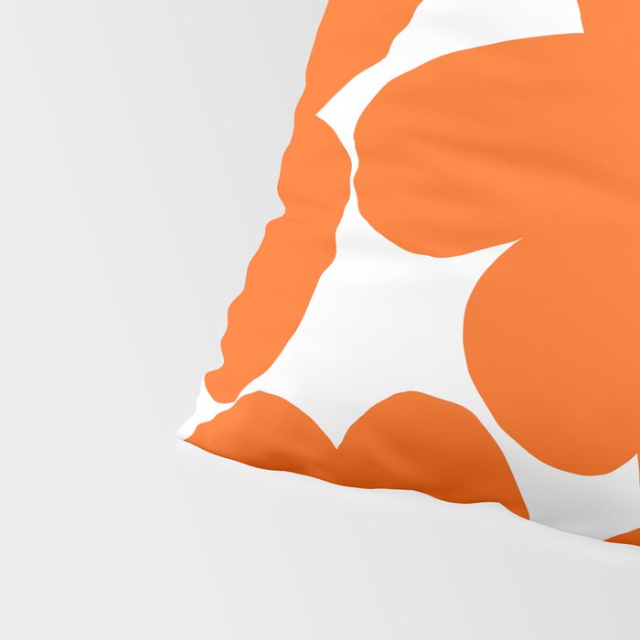 Orange Retro Flowers White Background #decor #society6 #buyart Pillow Sham Gallery Image 4