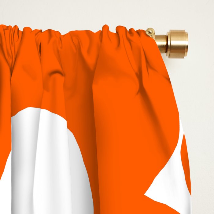 Orange Retro Flowers White Background #decor #society6 #buyart Window Curtain Gallery Image 2