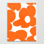 Orange Retro Flowers White Background #decor #society6 #buyart Notebook Gallery Image 4
