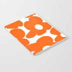 Orange Retro Flowers White Background #decor #society6 #buyart Notebook Gallery Image 2