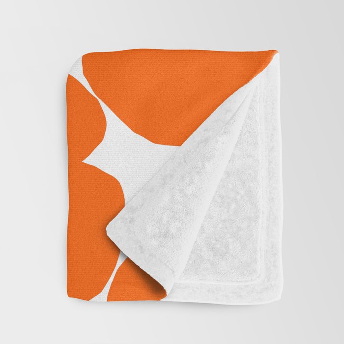 Orange Retro Flowers White Background #decor #society6 #buyart Throw Blanket Gallery Image 3