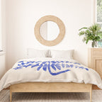 Blue leaves, Flower market print, Botanical poster, Floral wall art, Boho poster Duvet Cover Gallery Image 3