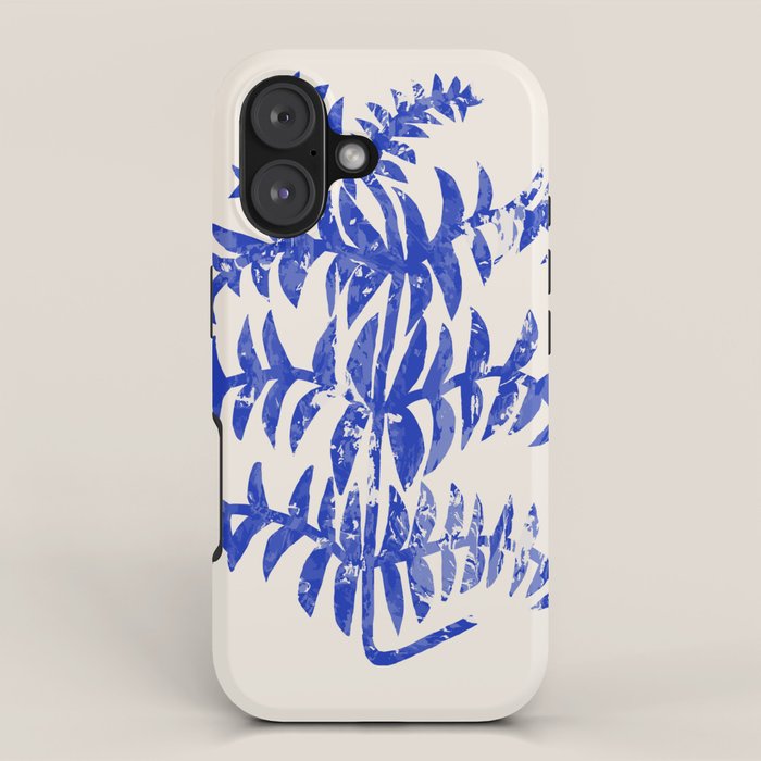 Blue leaves, Flower market print, Botanical poster, Floral wall art, Boho poster iPhone Case