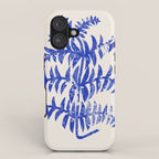 Blue leaves, Flower market print, Botanical poster, Floral wall art, Boho poster iPhone Case Gallery Image 1