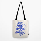 Blue leaves, Flower market print, Botanical poster, Floral wall art, Boho poster Tote Bag Gallery Image 2