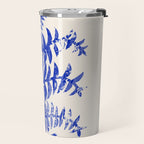 Blue leaves, Flower market print, Botanical poster, Floral wall art, Boho poster Travel Mug Gallery Image 2