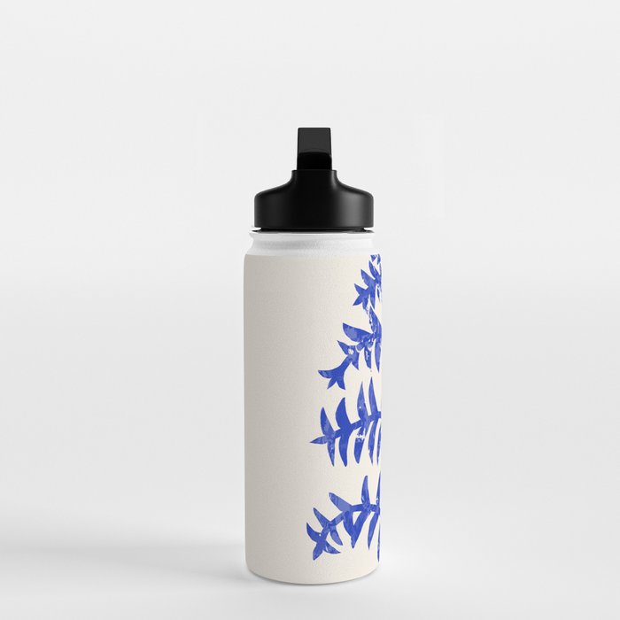 Blue leaves, Flower market print, Botanical poster, Floral wall art, Boho poster Water Bottle Gallery Image 3