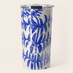 Blue leaves, Flower market print, Botanical poster, Floral wall art, Boho poster Travel Mug Gallery Image 1