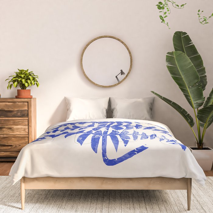 Blue leaves, Flower market print, Botanical poster, Floral wall art, Boho poster Comforter Gallery Image 3