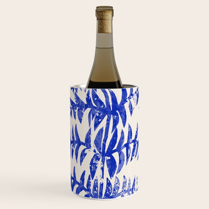 Blue leaves, Flower market print, Botanical poster, Floral wall art, Boho poster Wine Chiller Gallery Image 1