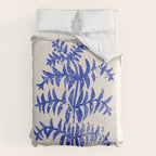 Blue leaves, Flower market print, Botanical poster, Floral wall art, Boho poster Comforter Gallery Image 6