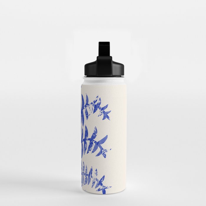 Blue leaves, Flower market print, Botanical poster, Floral wall art, Boho poster Water Bottle Gallery Image 2