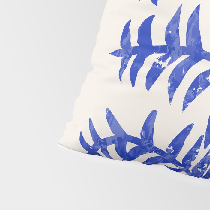 Blue leaves, Flower market print, Botanical poster, Floral wall art, Boho poster Pillow Sham Gallery Image 4