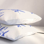 Blue leaves, Flower market print, Botanical poster, Floral wall art, Boho poster Pillow Sham Gallery Image 3