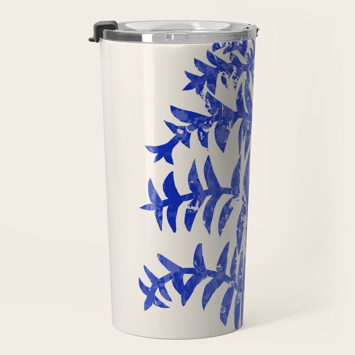 Blue leaves, Flower market print, Botanical poster, Floral wall art, Boho poster Travel Mug Gallery Image 3