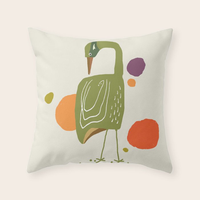 Quirky Brolga Throw Pillow Gallery Image 6