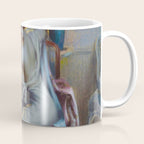 The looking glass colorful female portrait still life painting by Delphin Enjolras  Coffee Mug Gallery Image 1
