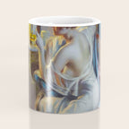 The looking glass colorful female portrait still life painting by Delphin Enjolras  Coffee Mug Gallery Image 4