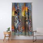 The looking glass colorful female portrait still life painting by Delphin Enjolras  Window Curtain Gallery Image 5