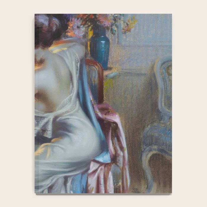 The looking glass colorful female portrait still life painting by Delphin Enjolras  Notebook Gallery Image 4