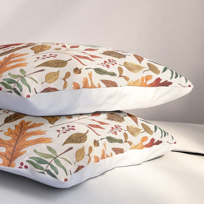 Watercolor Fall Leaves Pillow Sham Gallery Image 3