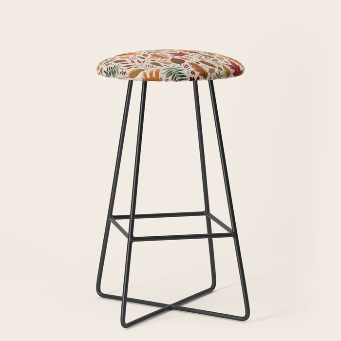 Watercolor Fall Leaves Stool Gallery Image 1