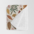 Watercolor Fall Leaves Throw Blanket Gallery Image 3