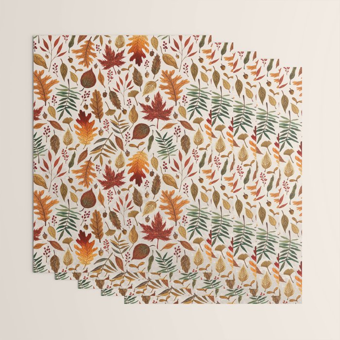 Watercolor Fall Leaves Wrapping Paper Gallery Image 3