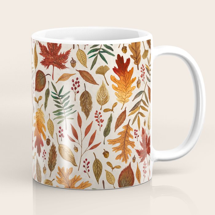 Watercolor Fall Leaves Coffee Mug Gallery Image 1
