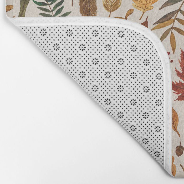 Watercolor Fall Leaves Bath Mat Gallery Image 2