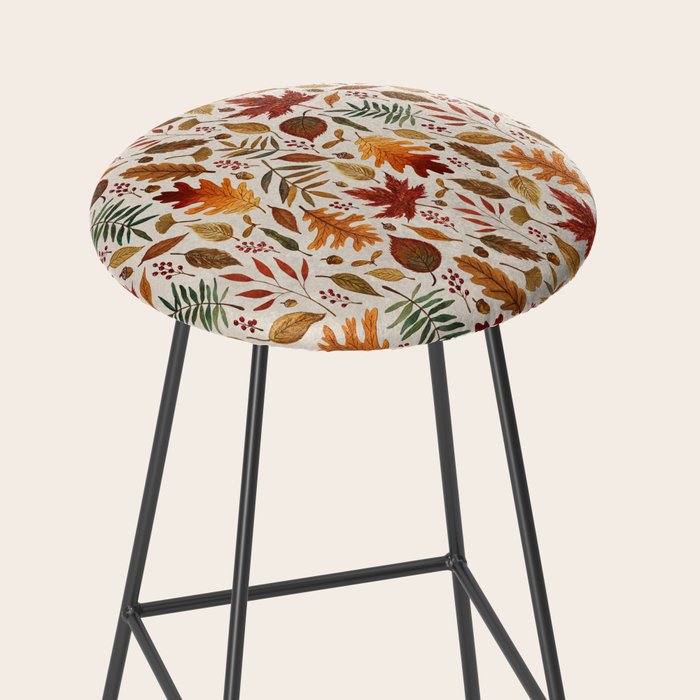 Watercolor Fall Leaves Stool Gallery Image 2