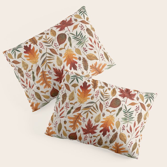 Watercolor Fall Leaves Pillow Sham Gallery Image 3